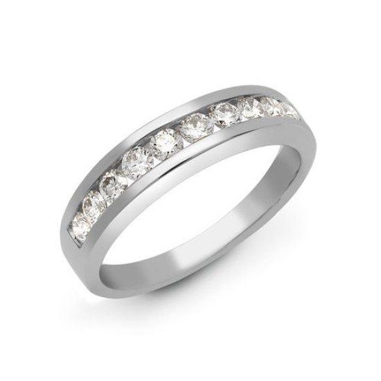 18ct White Gold 1ct Channel Set Dia Ring