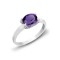 18ct White Gold Diamond And Amethyst Ring