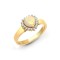 18ct Yellow Gold Diamond And Opal Heart Shaped Ring