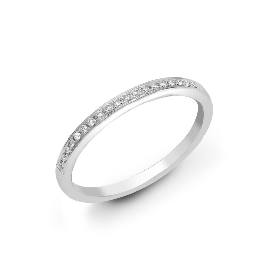 18ct White 0.35ct Pave Set Diamond 1\2 Eternity Ring