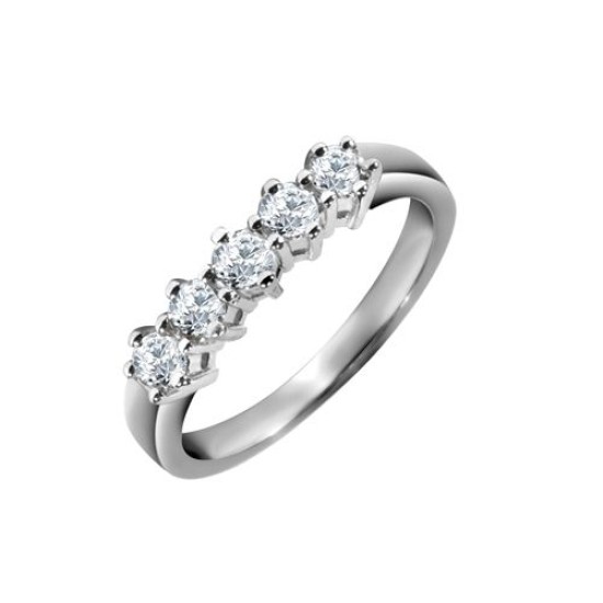 18ct White Gold 75pts 5 Stone Diamond Ring