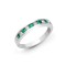 18ct White Gold Diamond And Emerald Channel Set Half Eternity