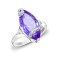 18ct White Gold Diamond And Amethyst Ring