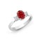 18ct White Gold Diamond And Ruby And 3 Stone Ring
