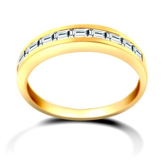 18ct Yellow Gold Channel Set Diamond Half Eternity Ring