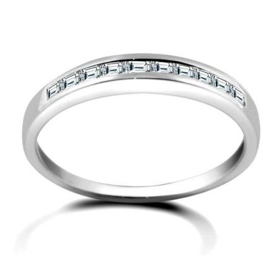 18ct White Gold Channel Set Diamond Half Eternity Ring
