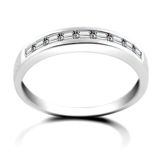 18ct White Gold Channel Set Diamond Half Eternity Ring