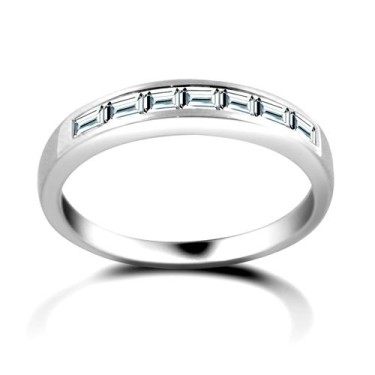 18ct White Gold Channel Set Diamond Half Eternity Ring