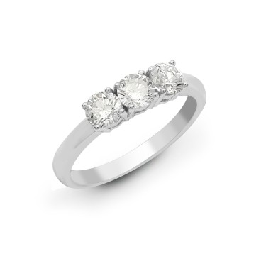 18ct White 1.50ct Diamond Claw Set Trilogy Ring