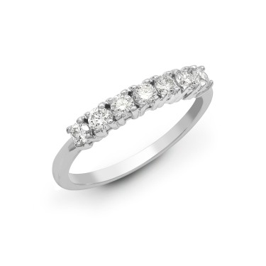 18ct White 1.50ct Diamond 7 stone 1/2 ET Ring