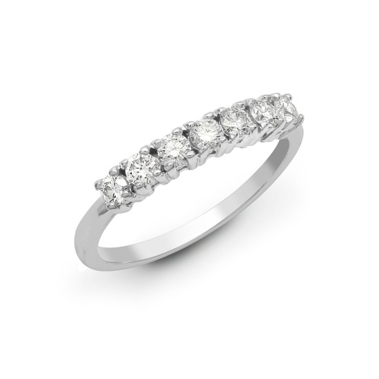18ct White 1.50ct Diamond 7 stone 1/2 ET Ring