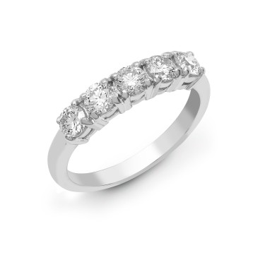 18ct White 1.50ct Diamond 5 stone Ring