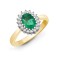 18ct Yellow Gold Diamond And Emerald Ring