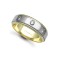 18ct Gold 2 Colour Diamond Rubover set Wedding Ring 7mm
