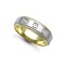 18ct Gold 2 Colour Diamond Rubover set Wedding Ring 7mm