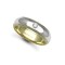 18ct Gold 2 Colour Diamond Rubover set Wedding Ring 6mm