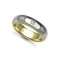 18ct Gold 2 Colour Diamond Rubover set Wedding Ring 6mm