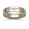 18ct Gold 2 Colour Diamond Rubover set Wedding Ring 5mm