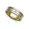18ct Gold 2 Colour Diamond Rubover set Wedding Ring 7mm