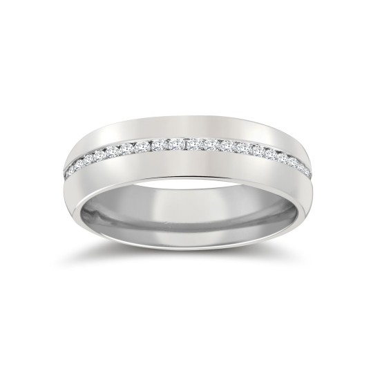 18ct White Gold RBC Court Diamond Wedding Band Fully Set - 4mm - 50pts