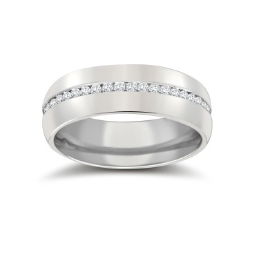 18ct White Gold RBC Court Diamond Wedding Band Fully Set - 8mm - 80pts 8mm