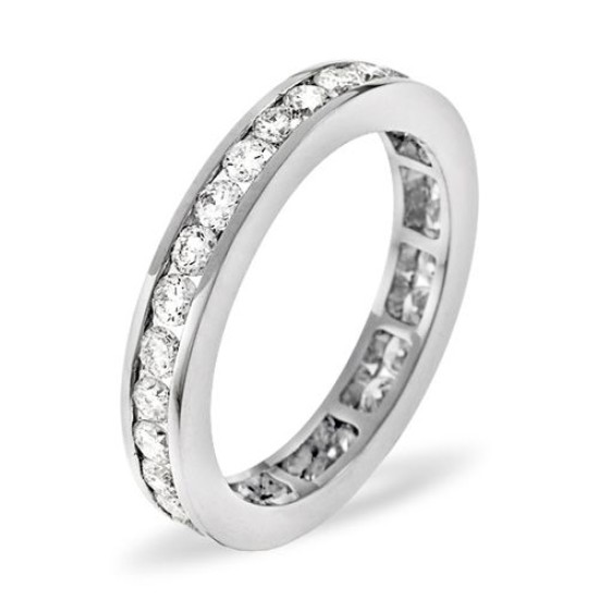 18ct White Gold Channel Set Full Eternity Ring Diamond 1.00ct H Si