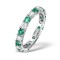 18ct White Gold Claw Set Full Eternity Ring Diamond 1.00ct Emerald 1.10ct H Si