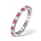 18ct White Gold Claw Set Full Eternity Ring Diamond 0.50ct Ruby 0.80ct G VS