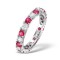 18ct White Gold Claw Set Full Eternity Ring Diamond 1.00ct Ruby 1.50ct G VS