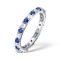 18ct White Gold Claw Set Full Eternity Ring Diamond 0.50ct Sapphire 0.90ct G VS