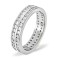18ct White Gold Channel Set 2 Row Full Eternity Ring Diamond 2.00ct H Si
