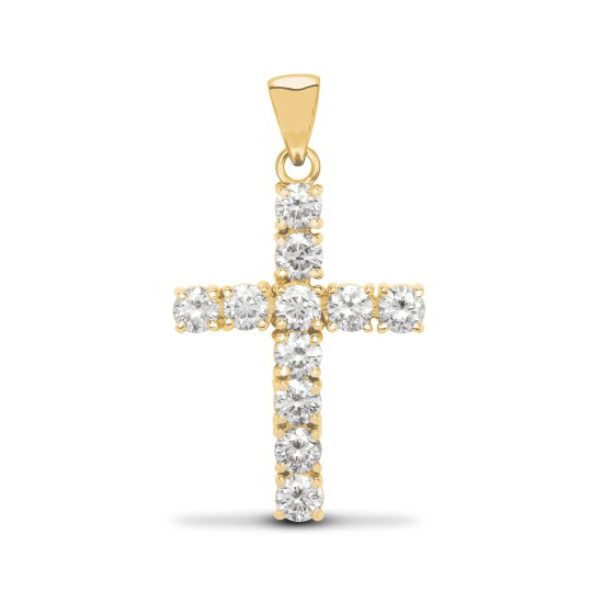 18ct Yellow Gold Diamond Cross