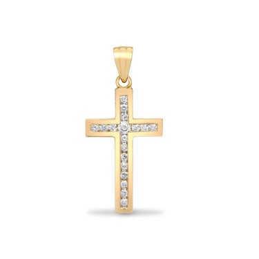 18ct Yellow Gold Diamond Cross
