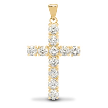 18ct Yellow Gold Diamond Cross