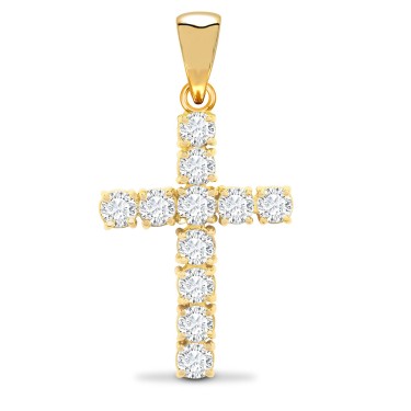 18ct Yellow Gold Diamond Cross