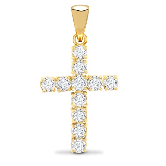 18ct Yellow Gold Diamond Cross