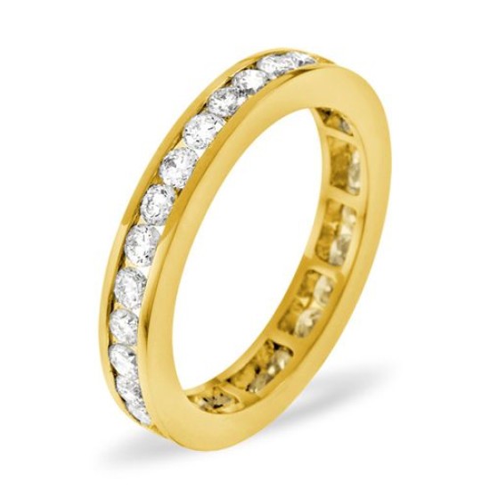 18ct Yellow Gold Channel Set Full Eternity Ring Diamond 1.50ct G VS