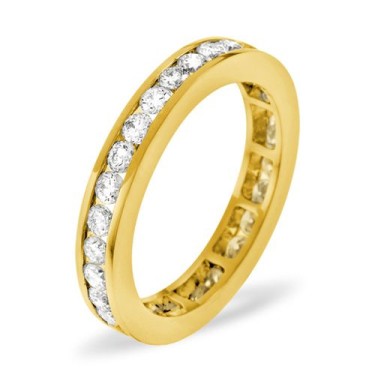 18ct Yellow Gold Channel Set Full Eternity Ring Diamond 2.00ct H Si