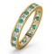 18ct Yellow Gold Channel Set Full Eternity Ring Diamond 0.50ct Emerald 0.70ct H Si