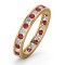 18ct Yellow Gold Channel Set Full Eternity Ring Diamond 0.50ct Ruby 0.80ct G VS