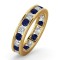 18ct Yellow Gold Channel Set Full Eternity Ring Diamond 1.00ct Sapphire 1.70ct G VS