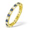 18ct Yellow Gold Claw Set Full Eternity Ring Diamond 0.50ct Sapphire 0.90ct H Si