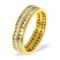 18ct Yellow Gold Channel Set 2 Row Full Eternity Ring Diamond 2.00ct H Si