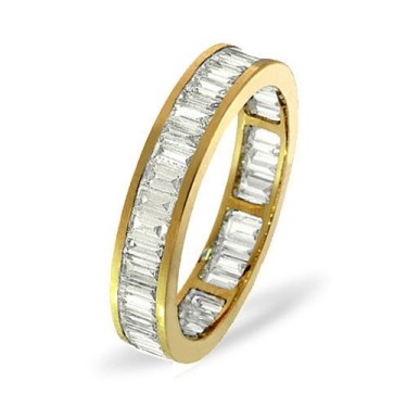 18ct Yellow Gold Channel Set Full Eternity Ring Baguette Diamond 1.00ct G VS
