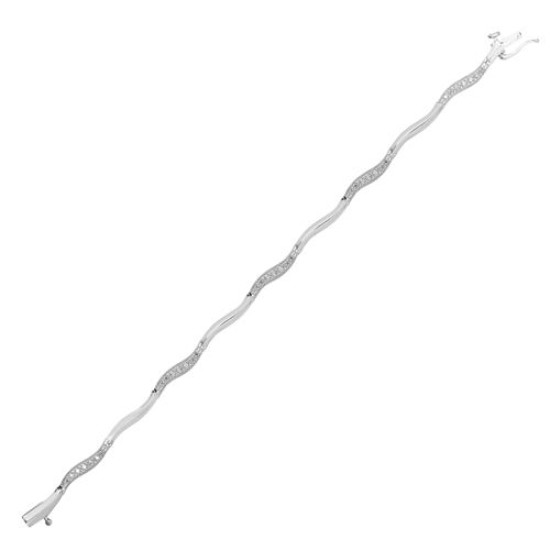 9ct White Gold Diamond Bracelet