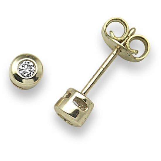 9ct Yellow 10pts Rub over Earrings