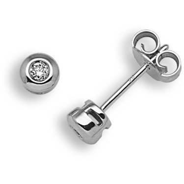 9ct White 10pts Rub over Earrings