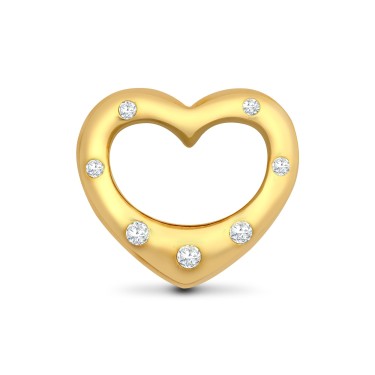 9ct Yellow Gold Diamond Heart Pendant