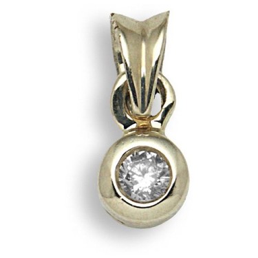 9ct Yellow 25pts Rub over Pendant