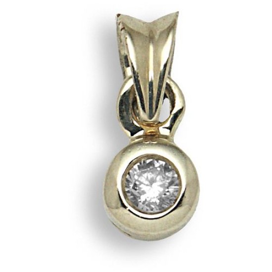 9ct Yellow 25pts Rub over Pendant